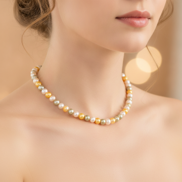Elegante farbige Perlenkette