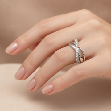 Weißgoldring mit 45 Brillanten