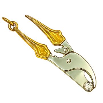 Kettenanhänger – Gartenschere in 750er Gold