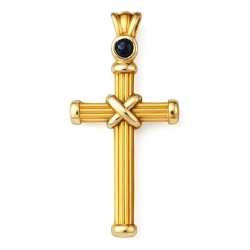 Dekorativer Kreuzanhänger in 585er Bicolor Gold