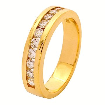 Bandring in 585er Gold mit 10 Brillanten