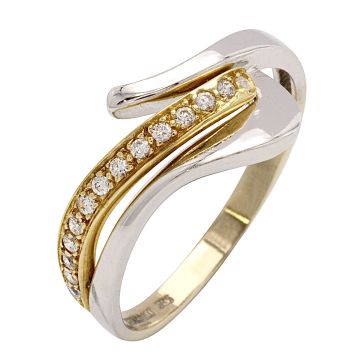 Entzückender Damenring in 585er Gold mit Zirkonia