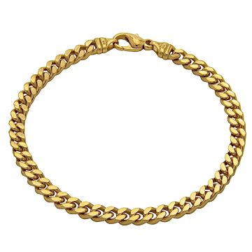 Schlichtes Flachpanzerarmband in 333er Gelbgold