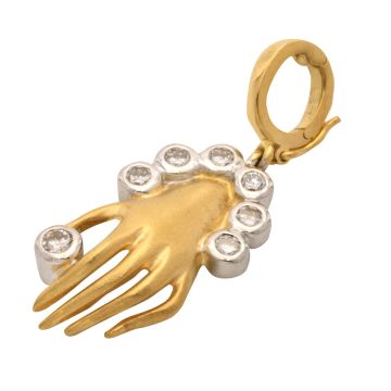 Anhänger in 18 karätigem Gold- Hand mit Brillantarmband