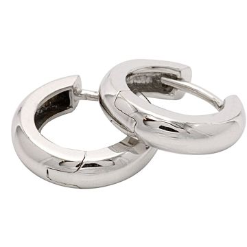 Weißgoldene schlichte Creolen