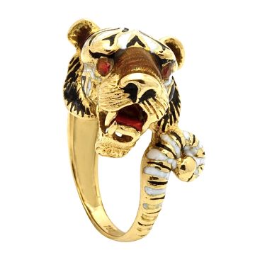 Unikat! Ring mit Tigerkopf