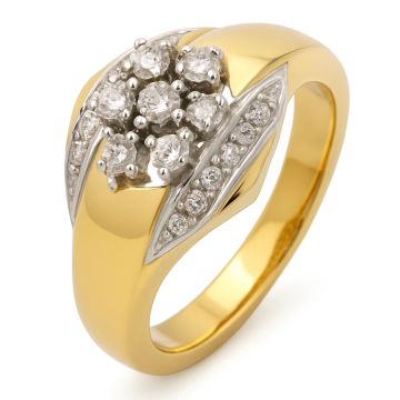 Damenring in 585er Gold mit 21 Brillanten