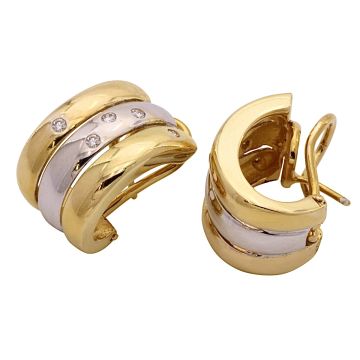 Halbcreolen in Bicolour mit Brillanten