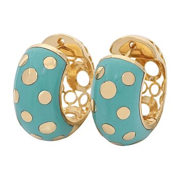 Sommerliche Creolen mit Emaille in Türkis