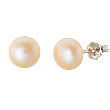 Paar Ohrstecker aus 14-karätigem Weißgold mit jeweils einer weißen Zuchtperle mit ca. 0,7 cm Durchmesser.