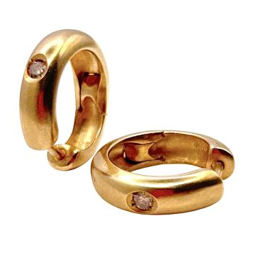 Schlichte Creolen mit Brillanten