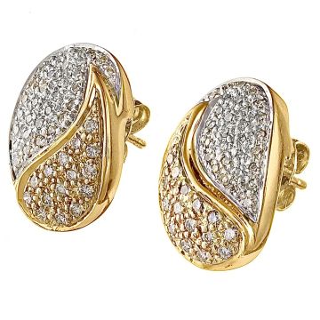 Funkelnde Bicolor-Ohrstecker mit 90 Brillanten