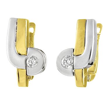 Moderne Bicolor-Ohrringe mit Brillanten