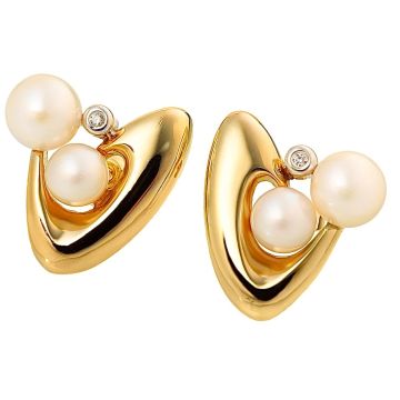 Hübsche Perlenohrstecker mit Brillanten