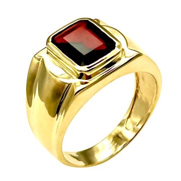 Stilvoller Herrenring mit Granatstein