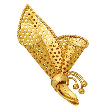 Phantasievolle Gelbgold Brosche
