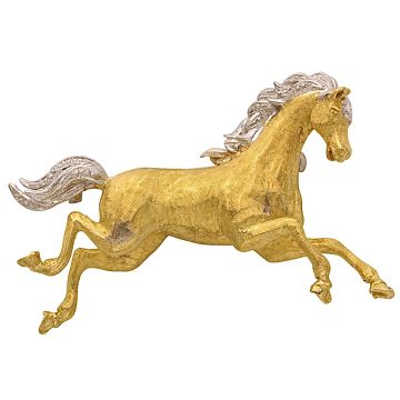 Handgefertigte Brosche in Form eines Pferdes 750 