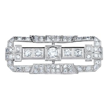 Funkelnde Brillant Anhänger Brosche im Art Déco Stil