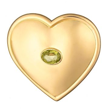 Brosche - Herzform mit Olivin