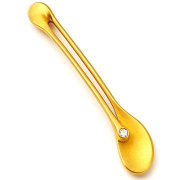 Moderne Nadel in 585er Gold mit Brillanten von 0,04 ct