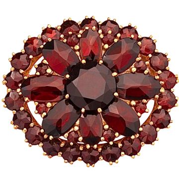 Vintage Brosche mit Granatsteinen