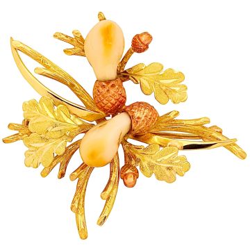 Handarbeit! Grandelbrosche in 333er Gold