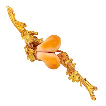 Stabbrosche in 585er Gold mit Grandeln – Handarbeit