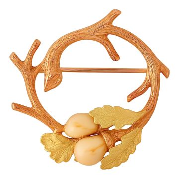 Handgearbeitete Grandelbrosche in 585er Gold