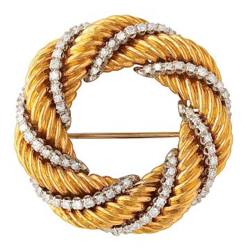 Vintage Brosche mit 70 Diamanten