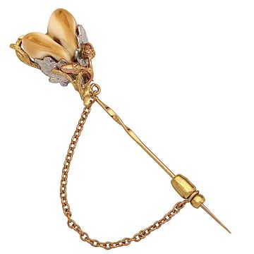 Krawattennadel in 585er Gold mit Grandeln – Handarbeit