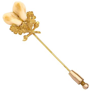 Revers- oder Krawattennadel in 333er Gold mit Grandeln