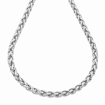 Massive Silberkette mit Strickmustergliederung