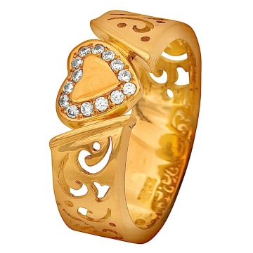 Just Love! Entzückender Damenring mit Herz und romantischen Musterungen