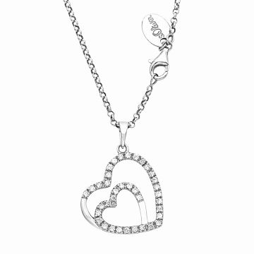 Endless Love in 925er Silber mit Kette und Anhänger-Herz