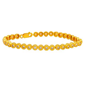 Stilvolles Armband mit 34 Zirkonia – 333er Gelbgold