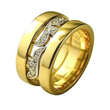 Massiver, diamantbesetzter Damenring