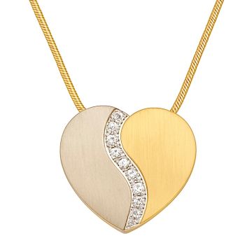 Herzanhänger mit 15 Diamanten – Schlangenkette