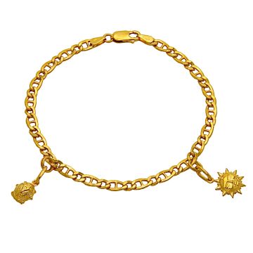 Bettelarmband mit 2 Anhängern – 750er Gold