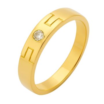 Massiver Herrenring in 750er Gold mit Brillant von 0,10 ct.