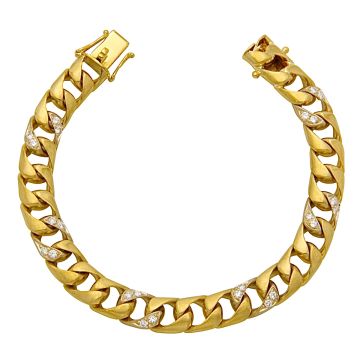 Massives Panzerarmband mit 58 Brillanten