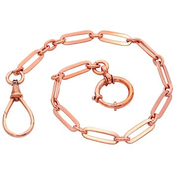 Massive Uhrenkette mit grober Gliederung in 585er Rotgold