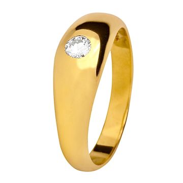Unisexring – Bandring mit Brillant von 0,25 ct.