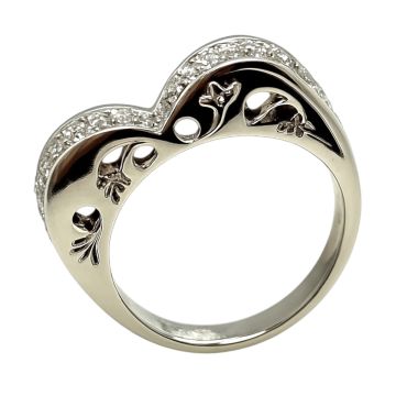 Handgefertigter Weißgoldring mit Brillanten