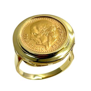 Damenring mit Mexikanischer Münze