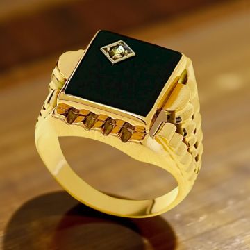 Rotgoldener Vintage-Ring für Herren