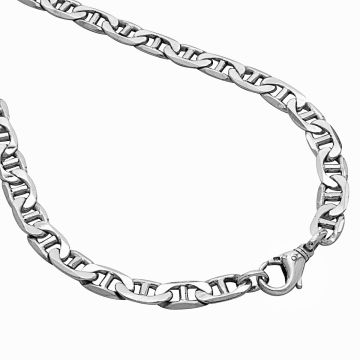 Massive Halskette aus Silber mit Steganker Gliederung