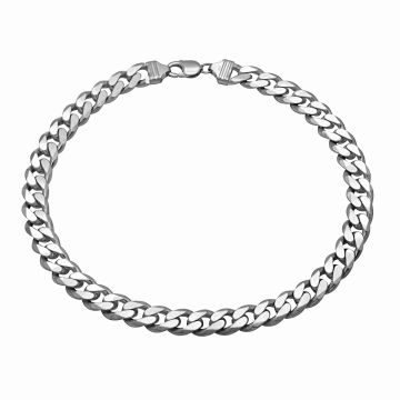 Massive Flachpanzer Silberkette