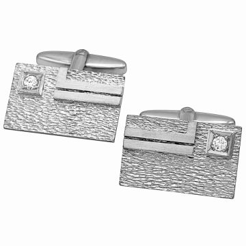 Weißgoldene Manschettenknöpfe mit 2 Brillanten