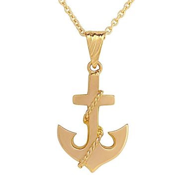 Anhänger – Anker mit Ankerkette in 750er Gelbgold