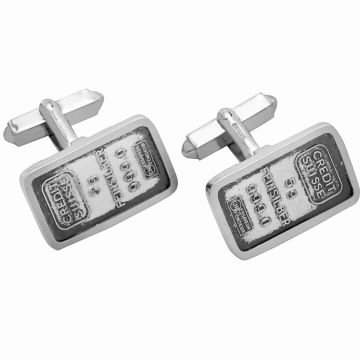 Sportliche Manschettenknöpfe mit Silberbarren